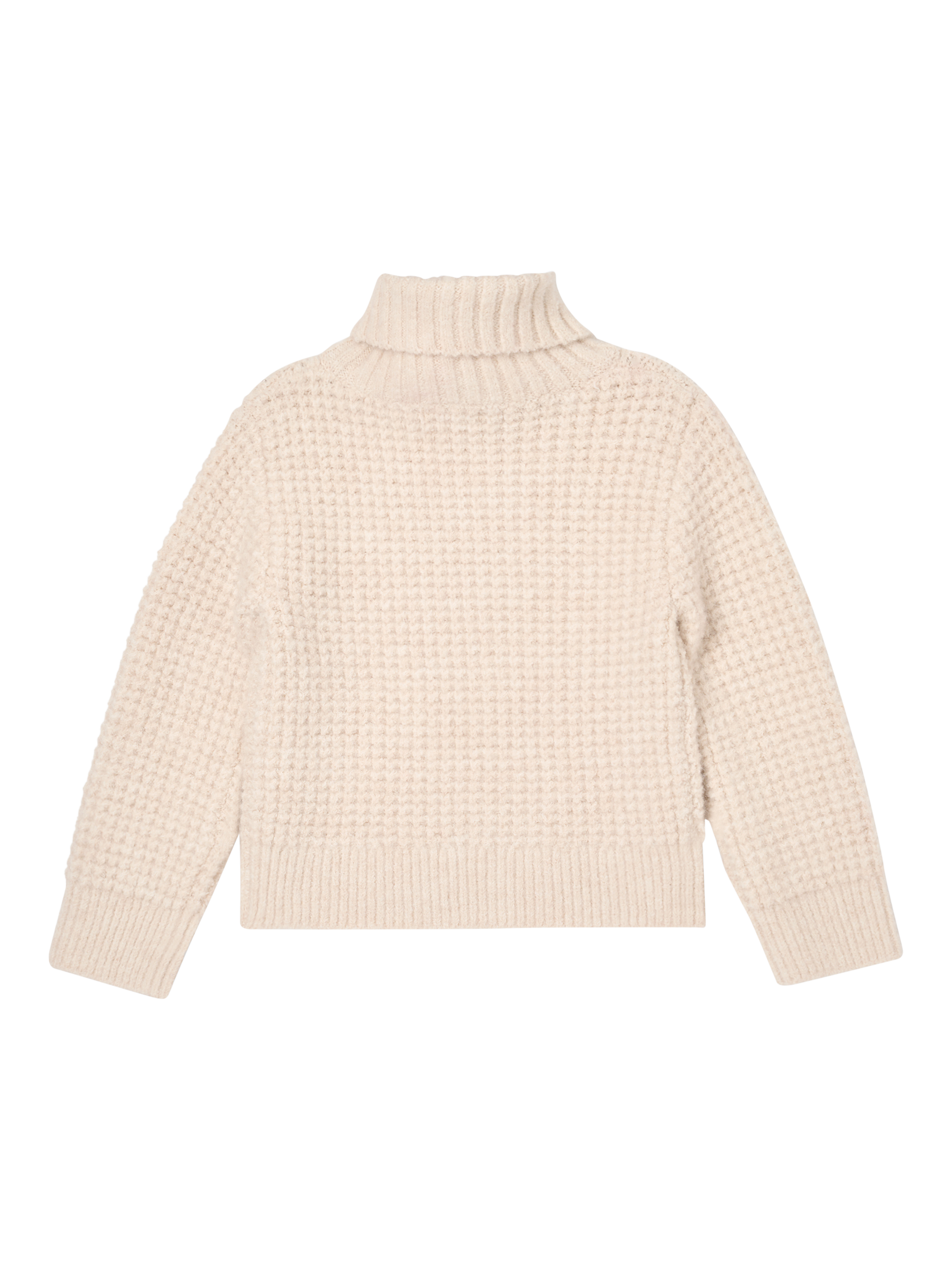 Product image 5 of 6, which shows Angel & Rocket Kids' Chunky Rollneck Jumper, Cream, 5-6 years