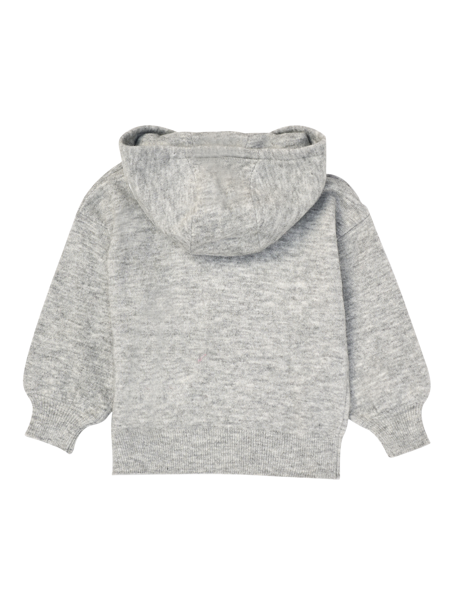 Product image 7 of 8, which shows Angel & Rocket Kids' Knitted Varsity Hoodie, Grey, 3-4 years