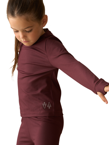Angel & Rocket Kids' Ultimate Active Long Sleeved Top, Burgundy - view 2, Burgundy