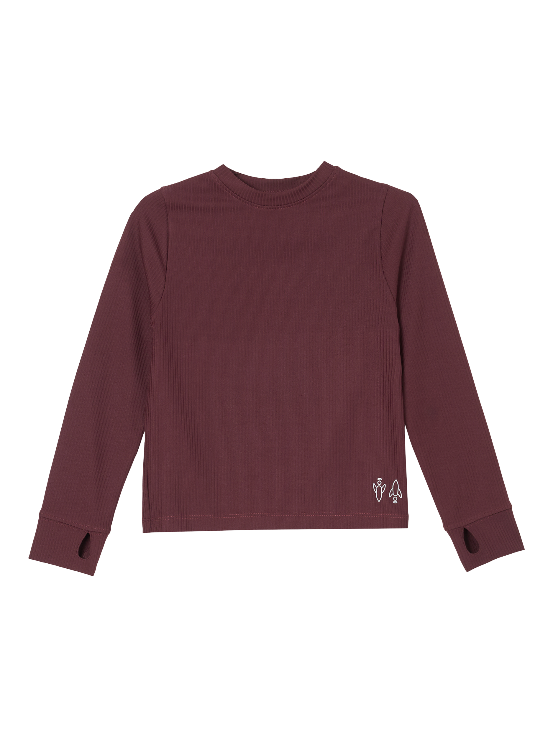 Product image 6 of 8, which shows Angel & Rocket Kids' Ultimate Active Long Sleeved Top, Burgundy, 3-4 years