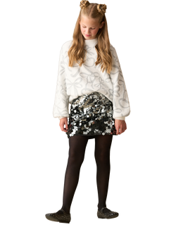 Angel & Rocket Kids' Silver Bow Jumper, White - view 2, White