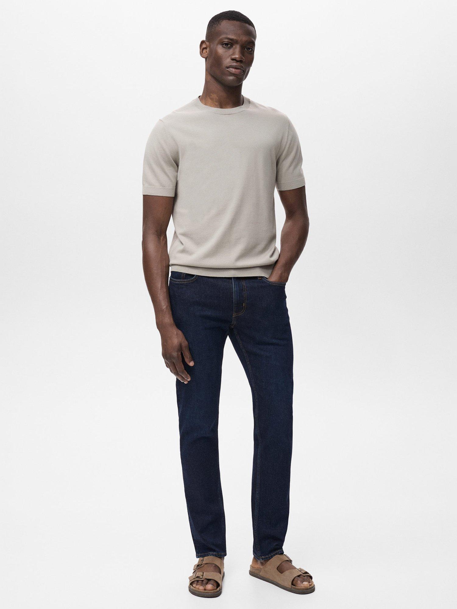 Product image 3 of 8, which shows Mango Jan Slim Fit Mid Rise Jeans, Dark Blue, 29