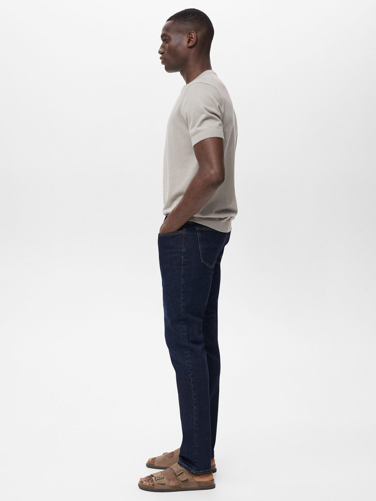 Product image 4 of 8, which shows Mango Jan Slim Fit Mid Rise Jeans, Dark Blue, 29