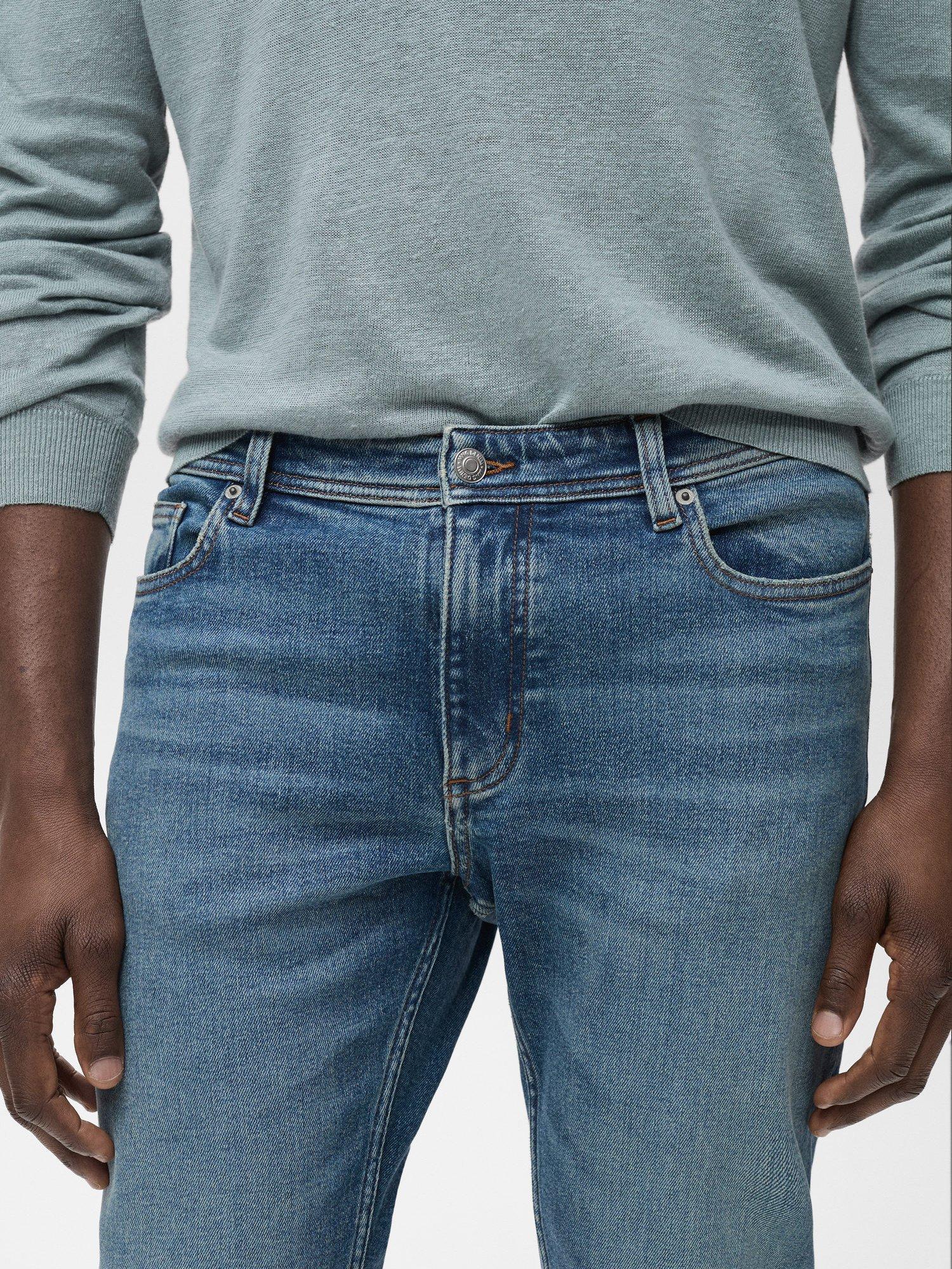 Product image 5 of 8, which shows Mango Jan Slim Fit Mid Rise Jeans, Mid Blue, 29