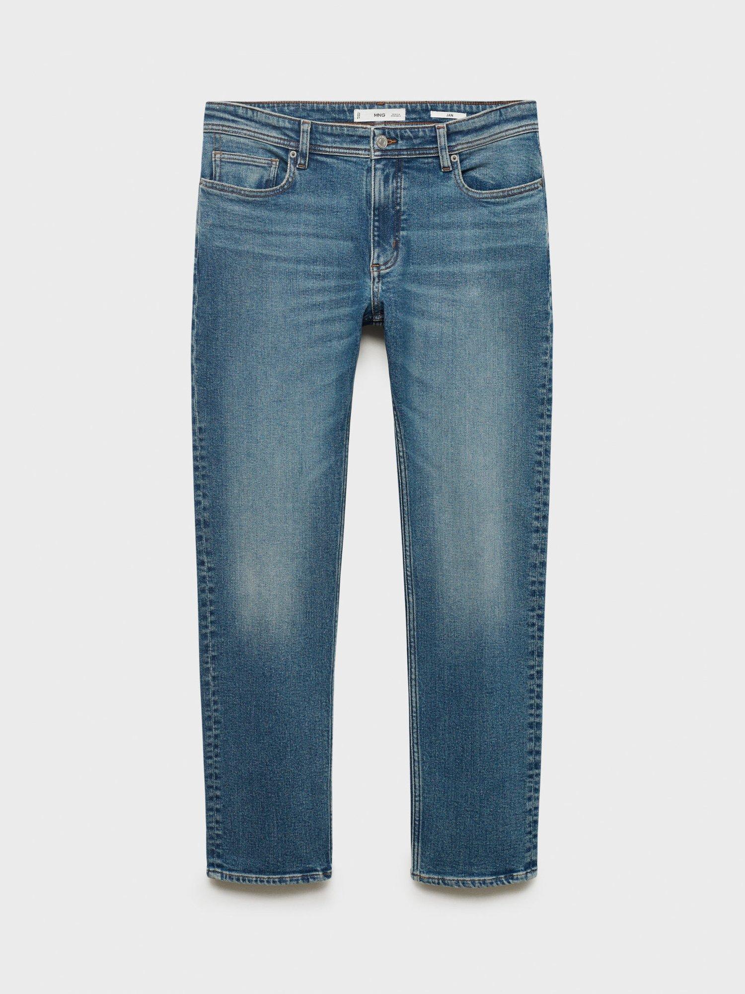 Product image 7 of 8, which shows Mango Jan Slim Fit Mid Rise Jeans, Mid Blue, 29