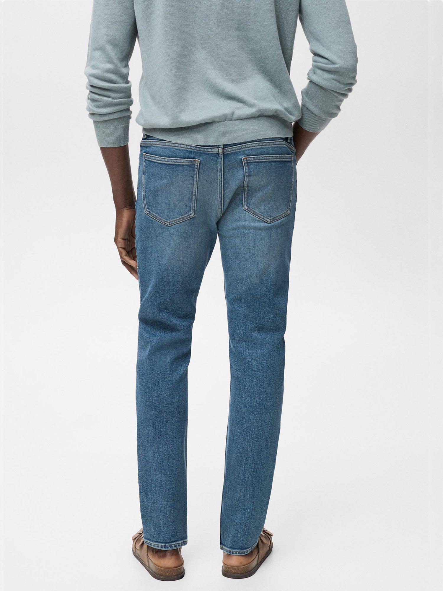 Product image 2 of 8, which shows Mango Jan Slim Fit Mid Rise Jeans, Mid Blue, 29