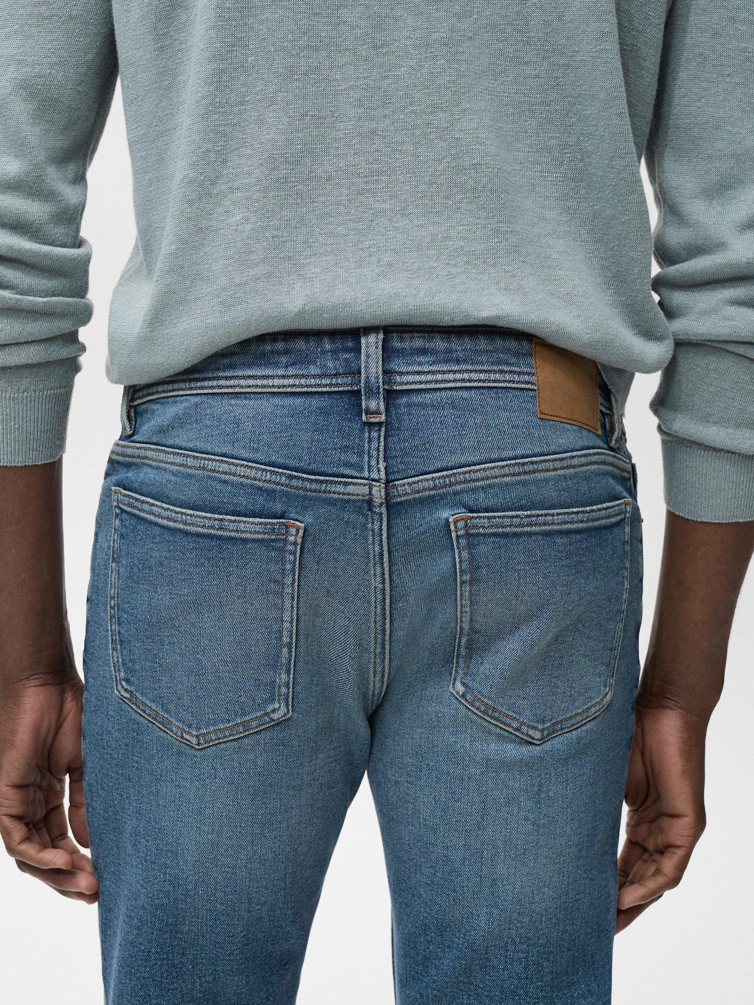 Product image 6 of 8, which shows Mango Jan Slim Fit Mid Rise Jeans, Mid Blue, 29