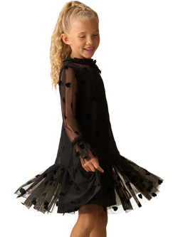 Angel & Rocket Kids' Flock Heart Long Sleeve Mini Dress - view 2, Black