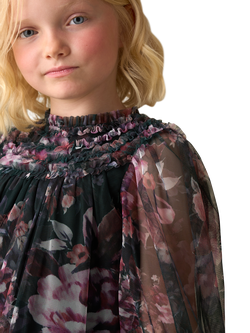 Angel & Rocket Kids' Verity Mesh Ruffle Dress, Green - view 2, Green