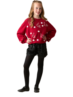 Angel & Rocket Kids' Fa La La La Jumper - view 2, Red/White
