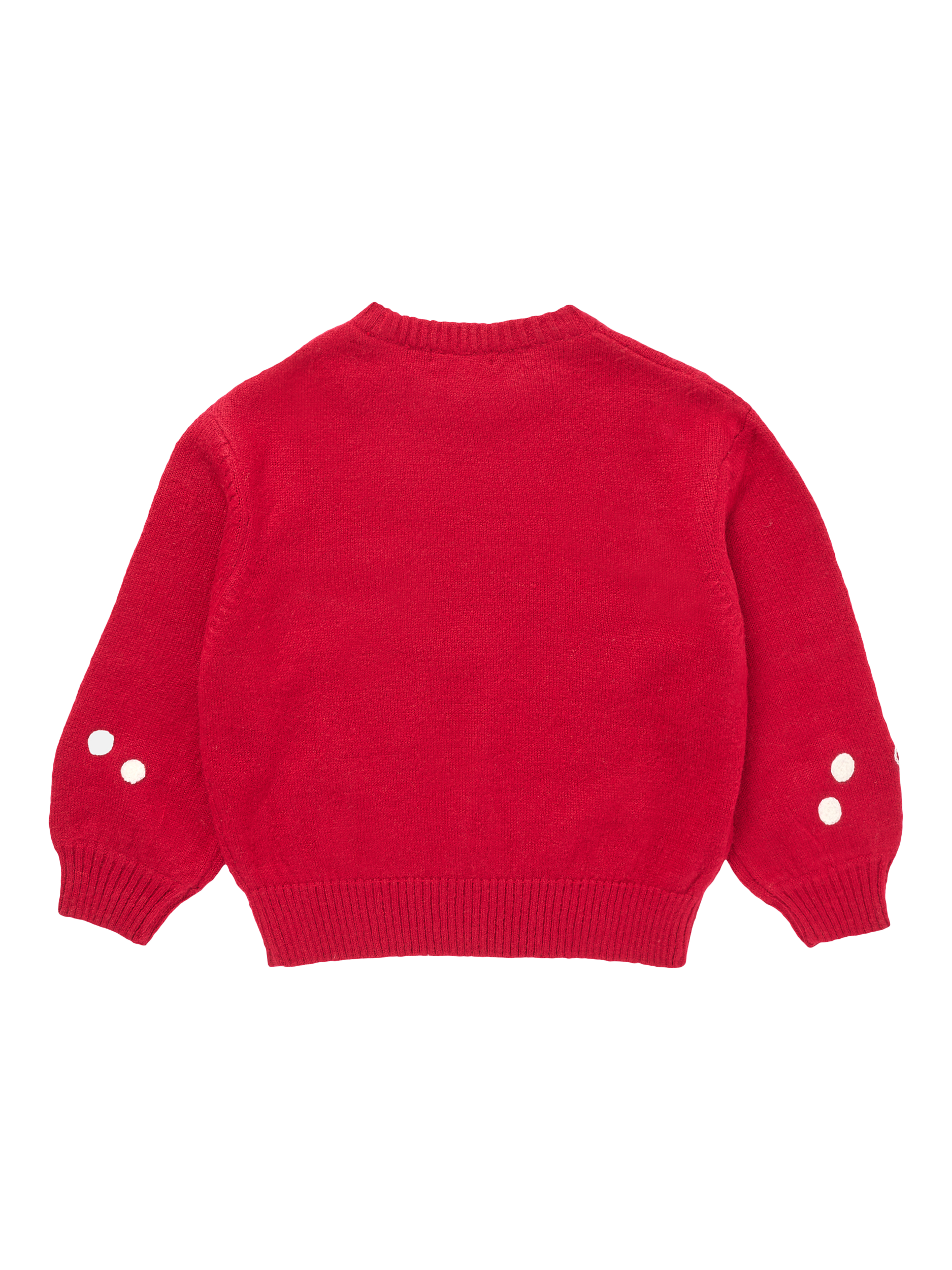 Product image 6 of 7, which shows Angel & Rocket Kids' Fa La La La Jumper, Red/White, 3-4 years