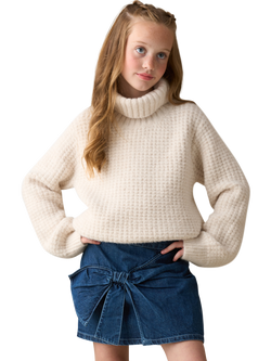 Angel & Rocket Kids' Denim Bow A-Line Skirt, Blue - view 2, Blue