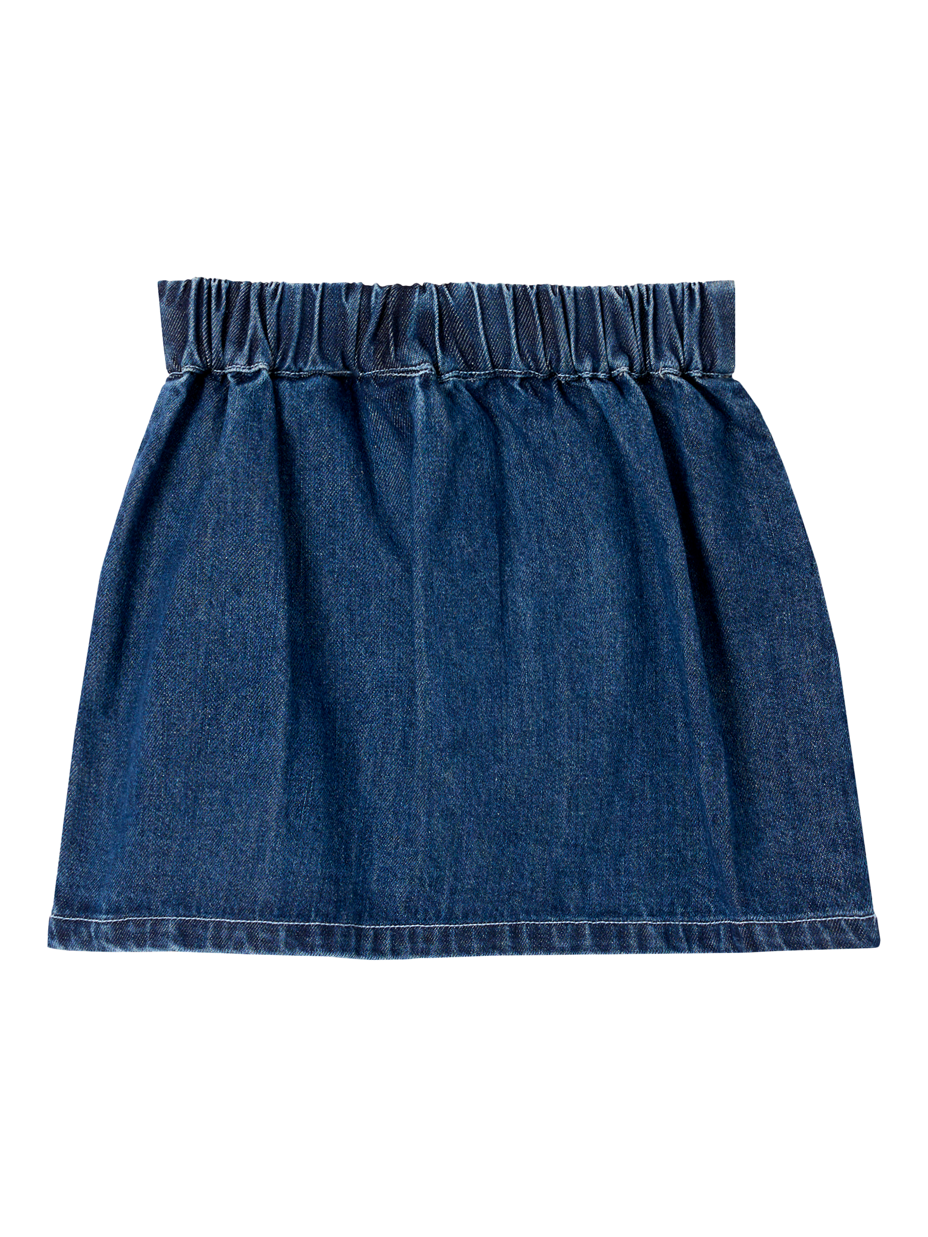 Product image 6 of 7, which shows Angel & Rocket Kids' Denim Bow A-Line Skirt, Blue, 3 years