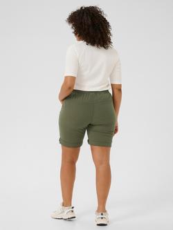 KAFFE Curve Nana Tie Waist Shorts - view 2, Grape Leaf
