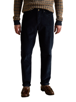 Joules Cotton Blend Tapered Corduroy Trousers - view 2, Navy