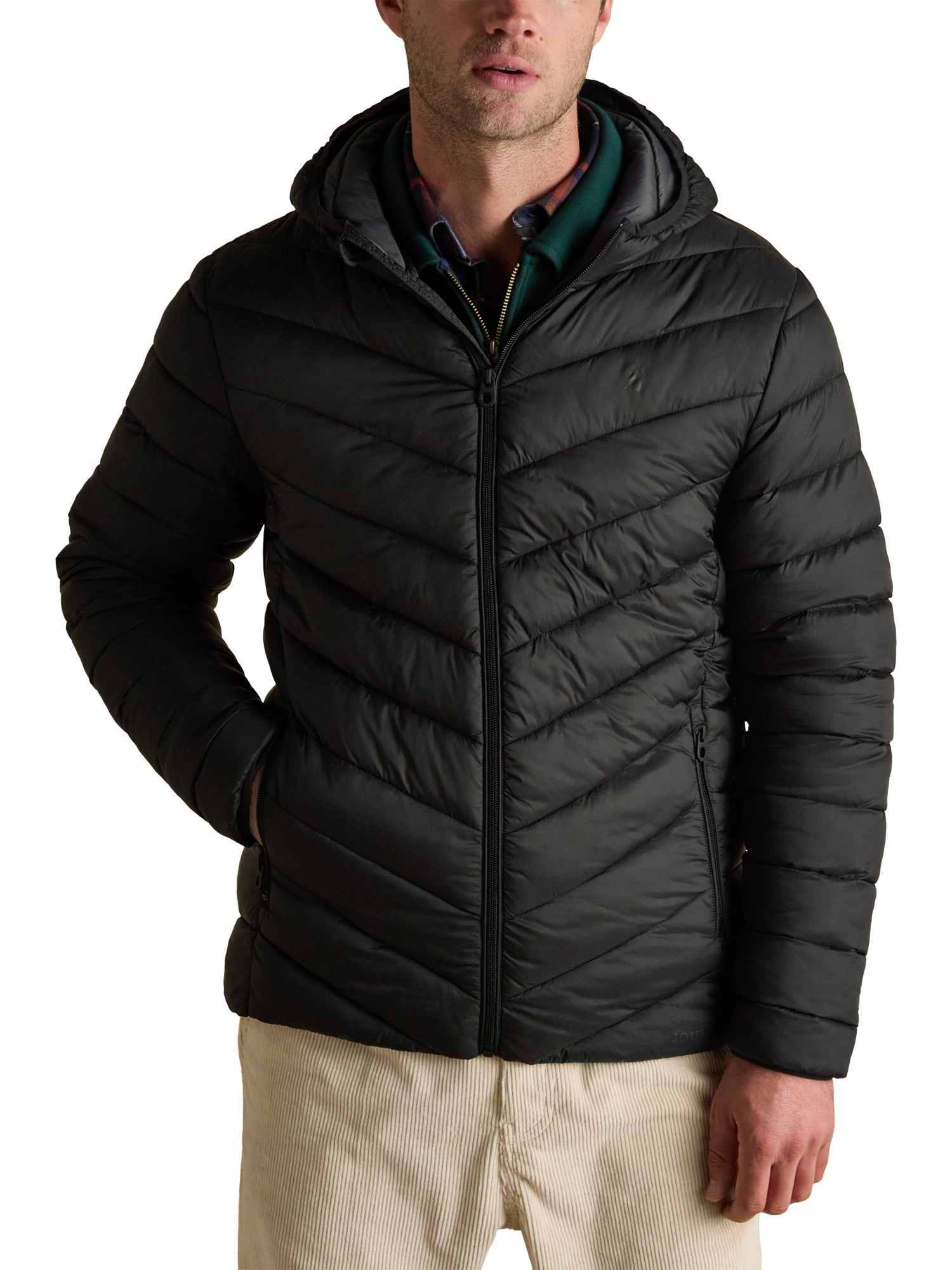 Product image 1 of 9, which shows Joules Padded Puffer Jacket, Black, L