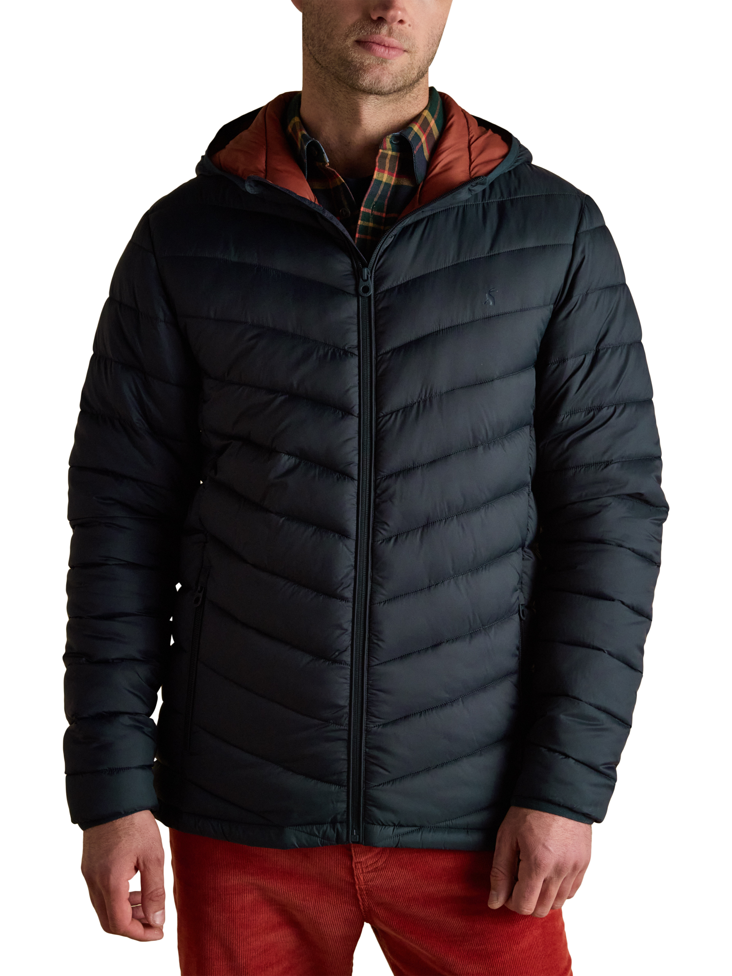 Product image 1 of 10, which shows Joules Padded Puffer Jacket, Navy, S