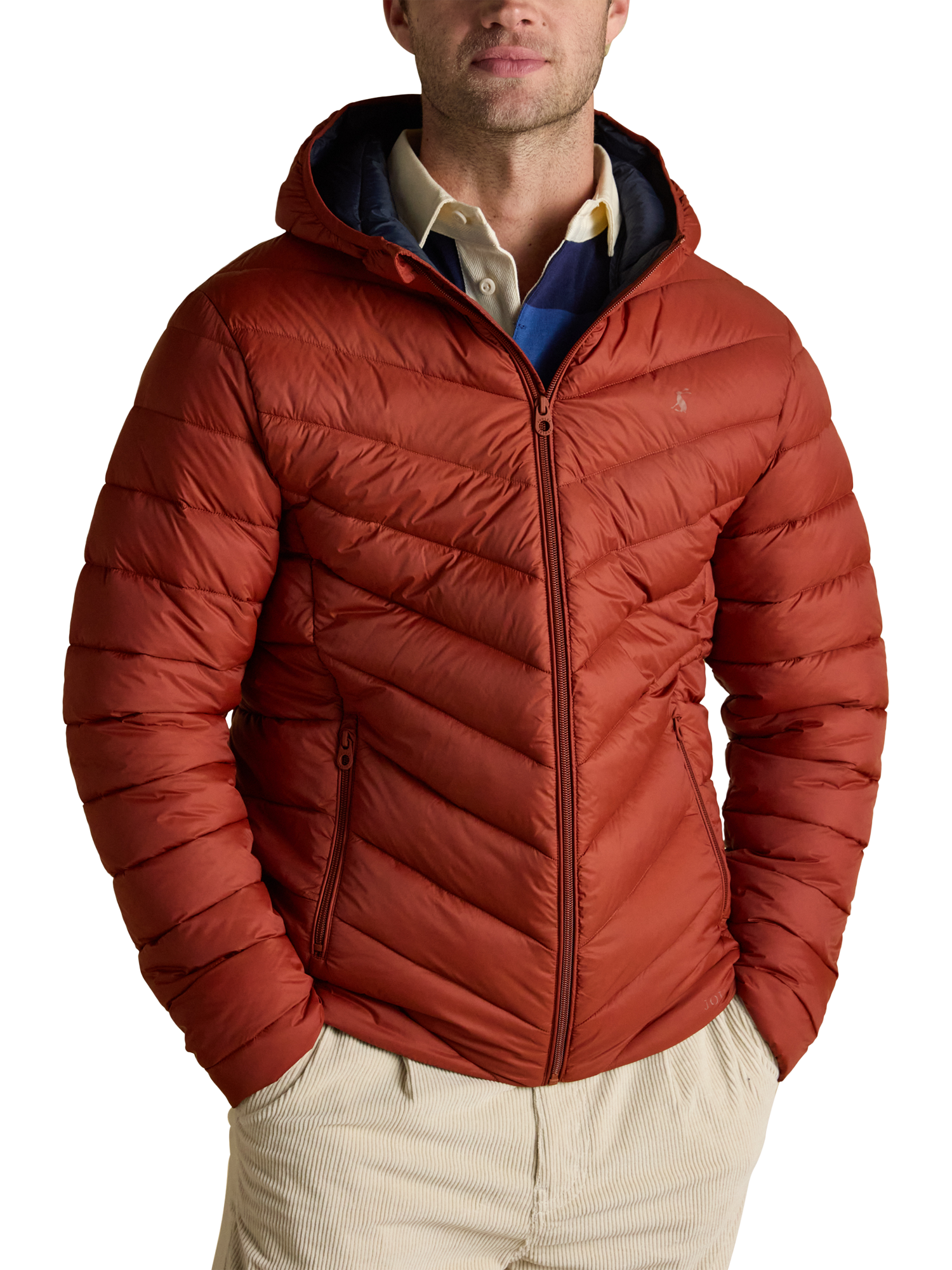 Product image 1 of 10, which shows Joules Padded Puffer Jacket, Orange, S