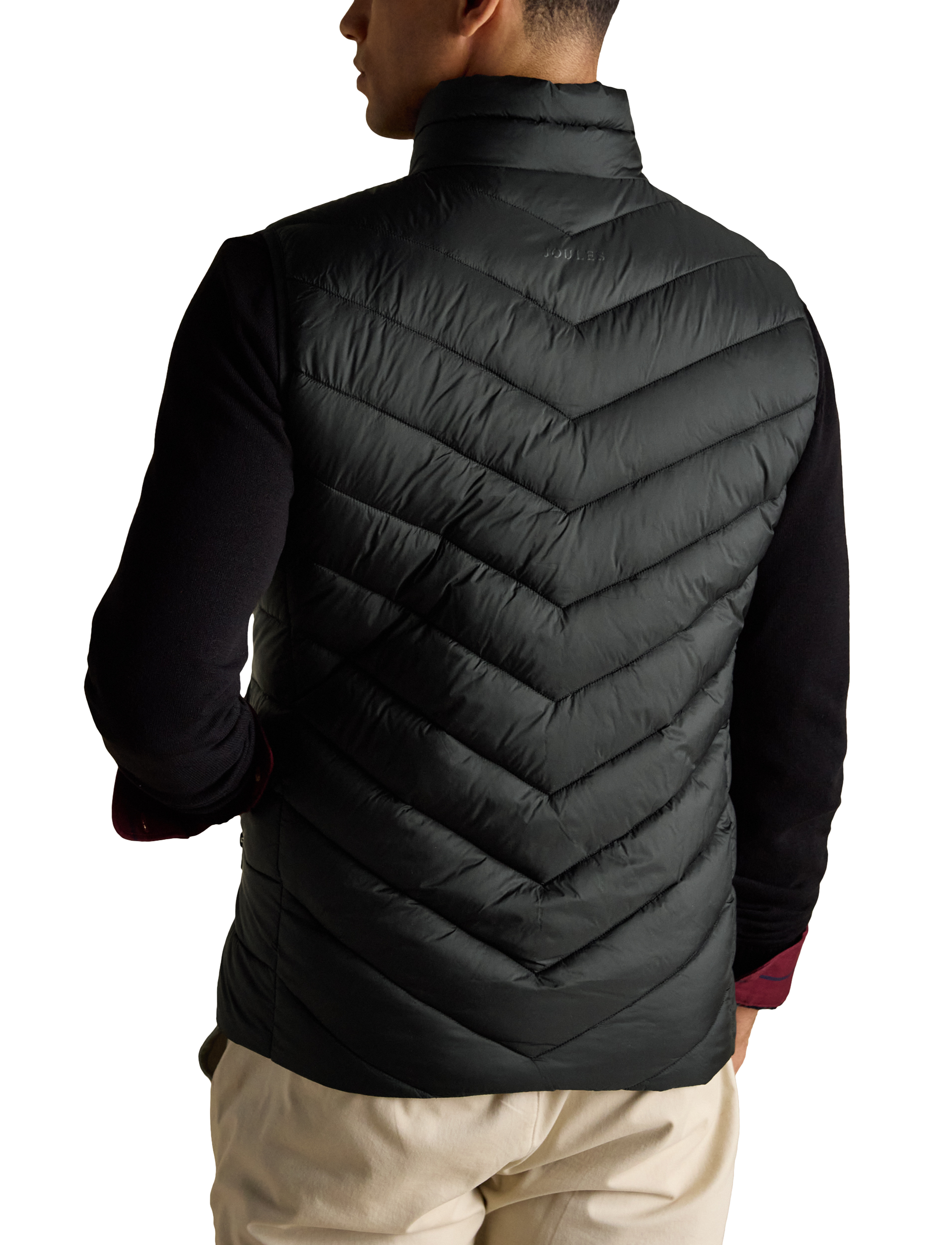 Product image 2 of 10, which shows Joules Garrett Showerproof Padded Gilet, Black, S
