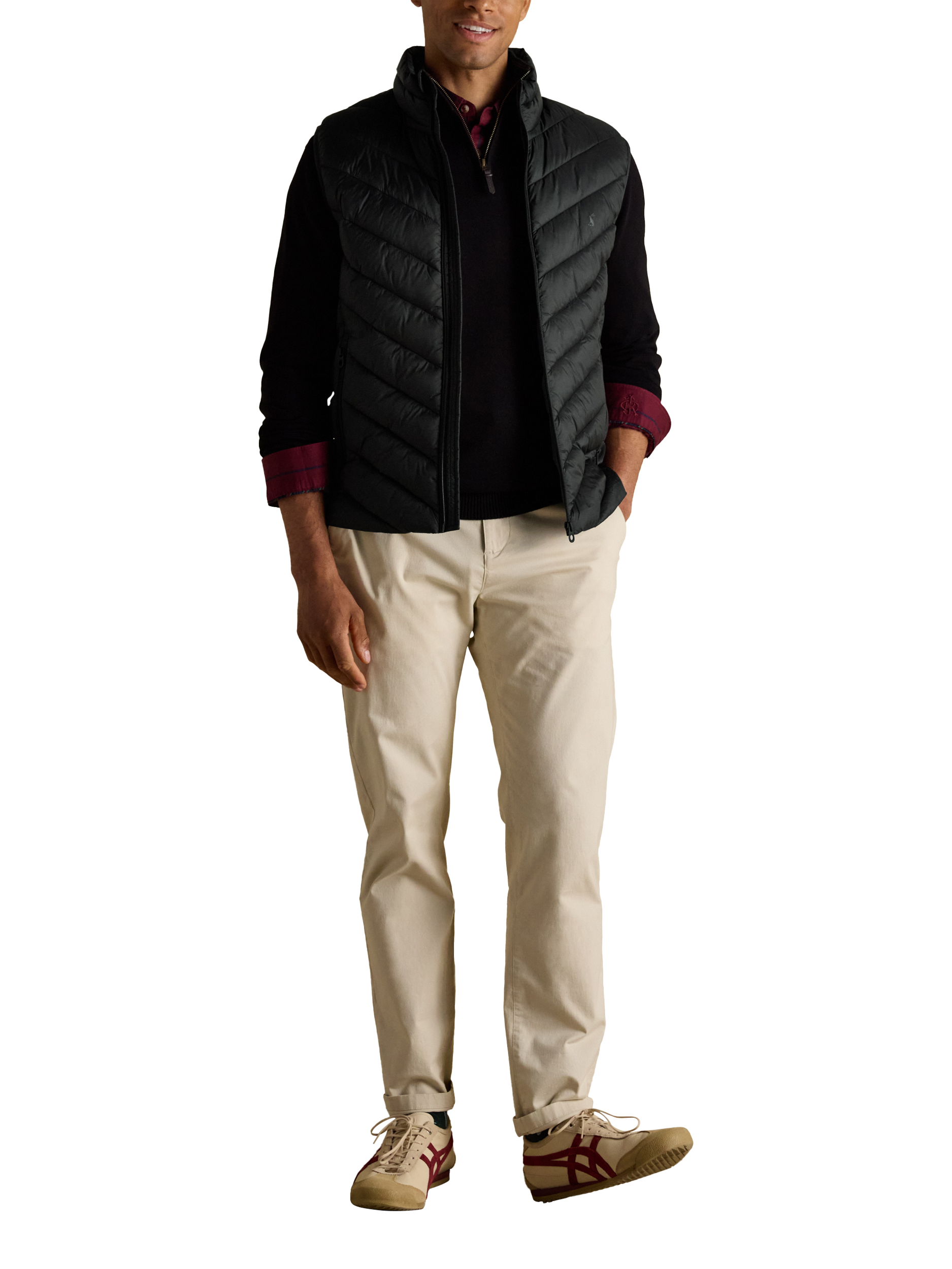 Product image 3 of 10, which shows Joules Garrett Showerproof Padded Gilet, Black, S