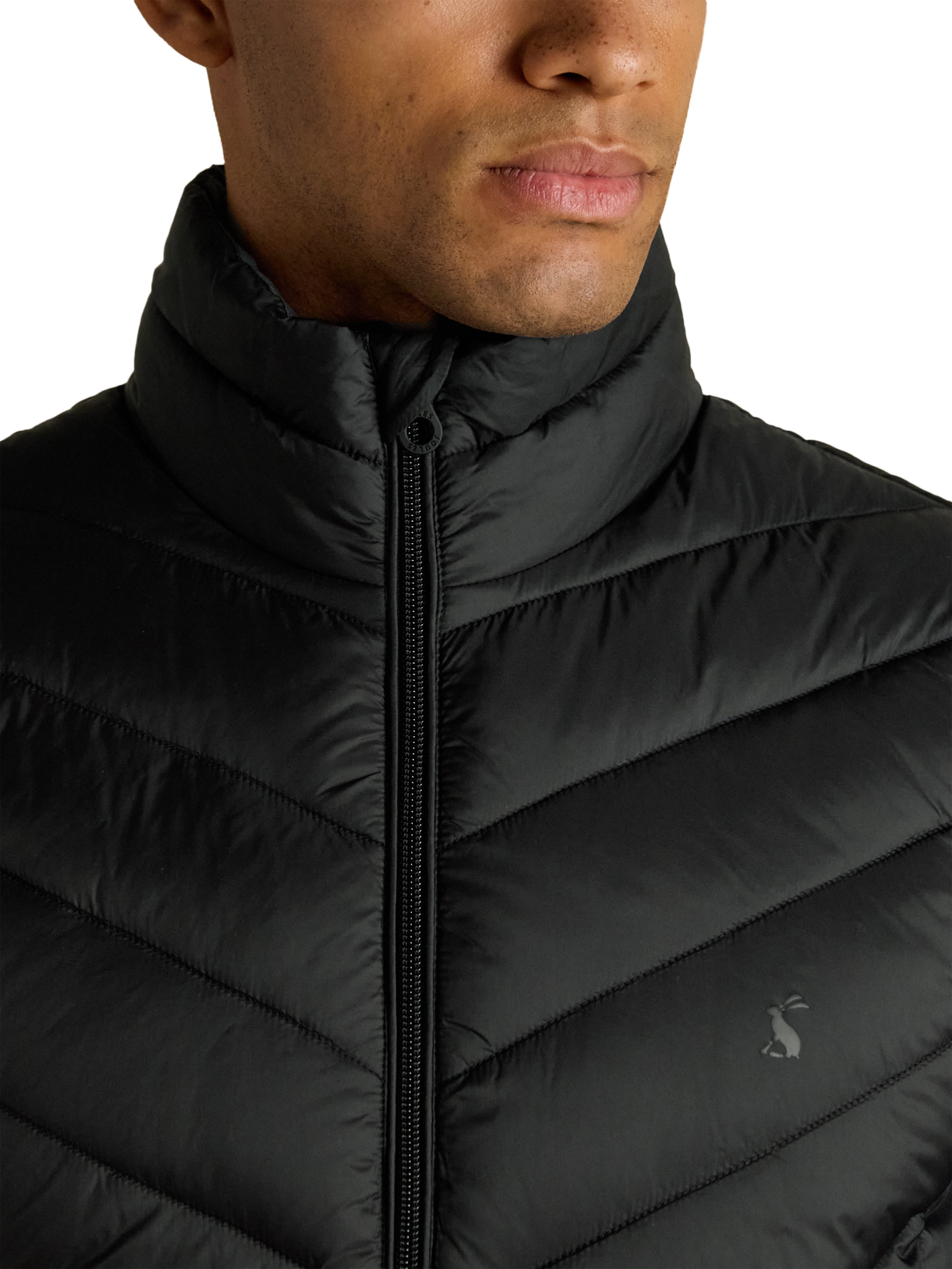 Product image 5 of 10, which shows Joules Garrett Showerproof Padded Gilet, Black, S