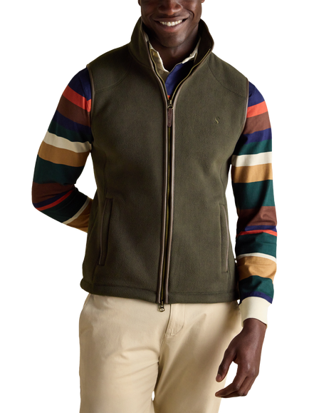 Joules Heritage Fleece Gilet, Green, Green
