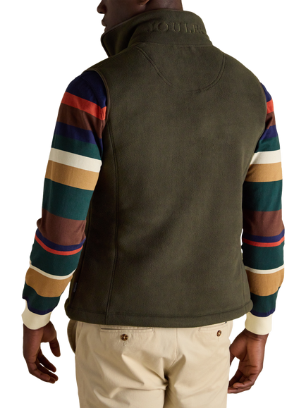 Joules Heritage Fleece Gilet, Green - view 2, Green