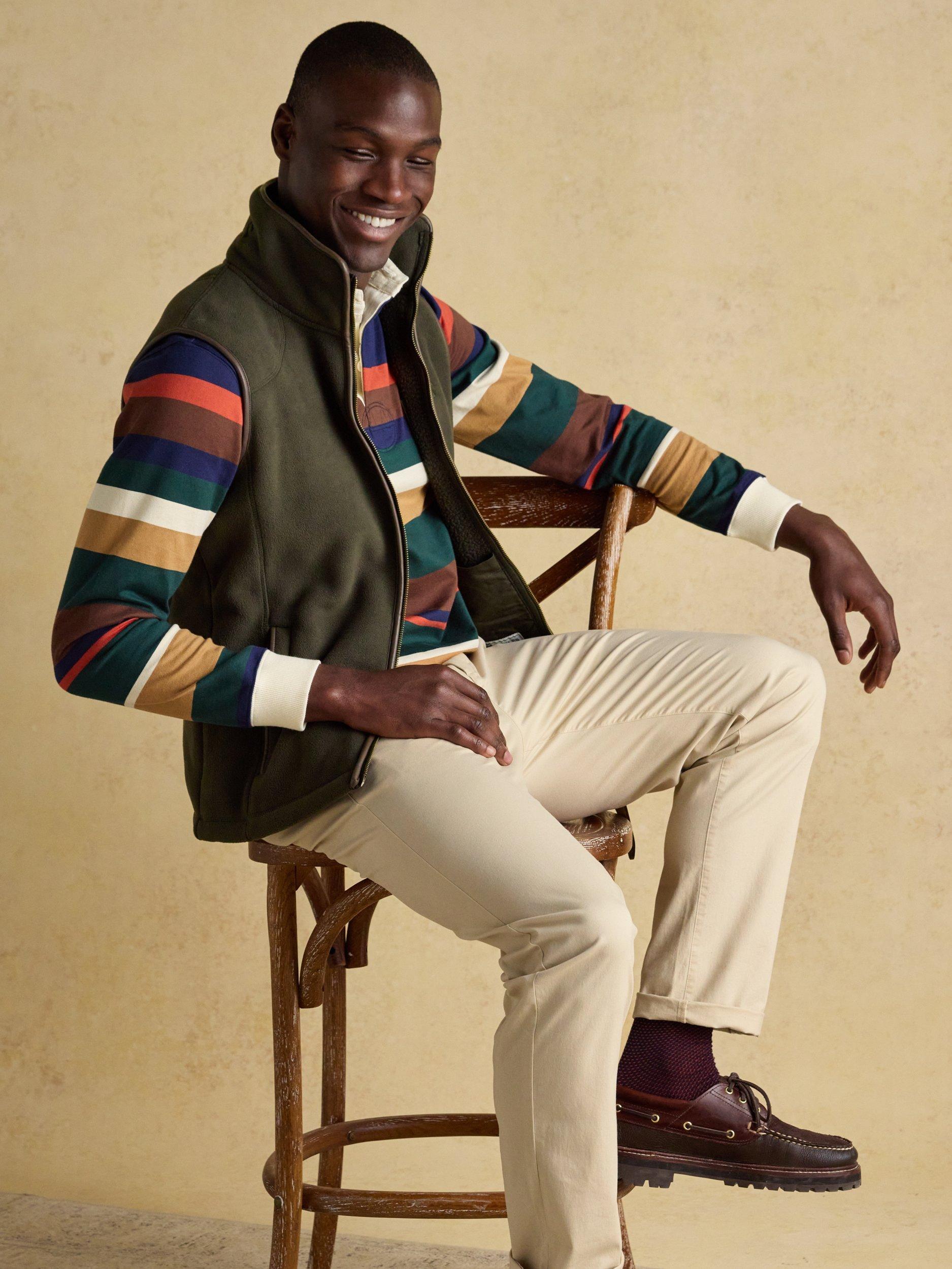 Product image 6 of 9, which shows Joules Heritage Fleece Gilet, Green, S