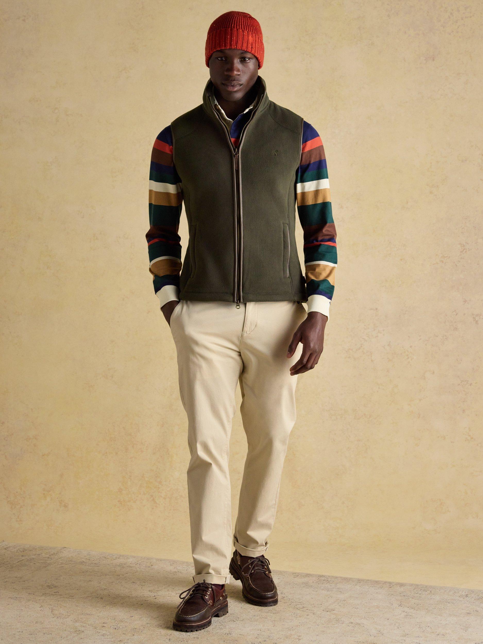 Product image 7 of 9, which shows Joules Heritage Fleece Gilet, Green, S