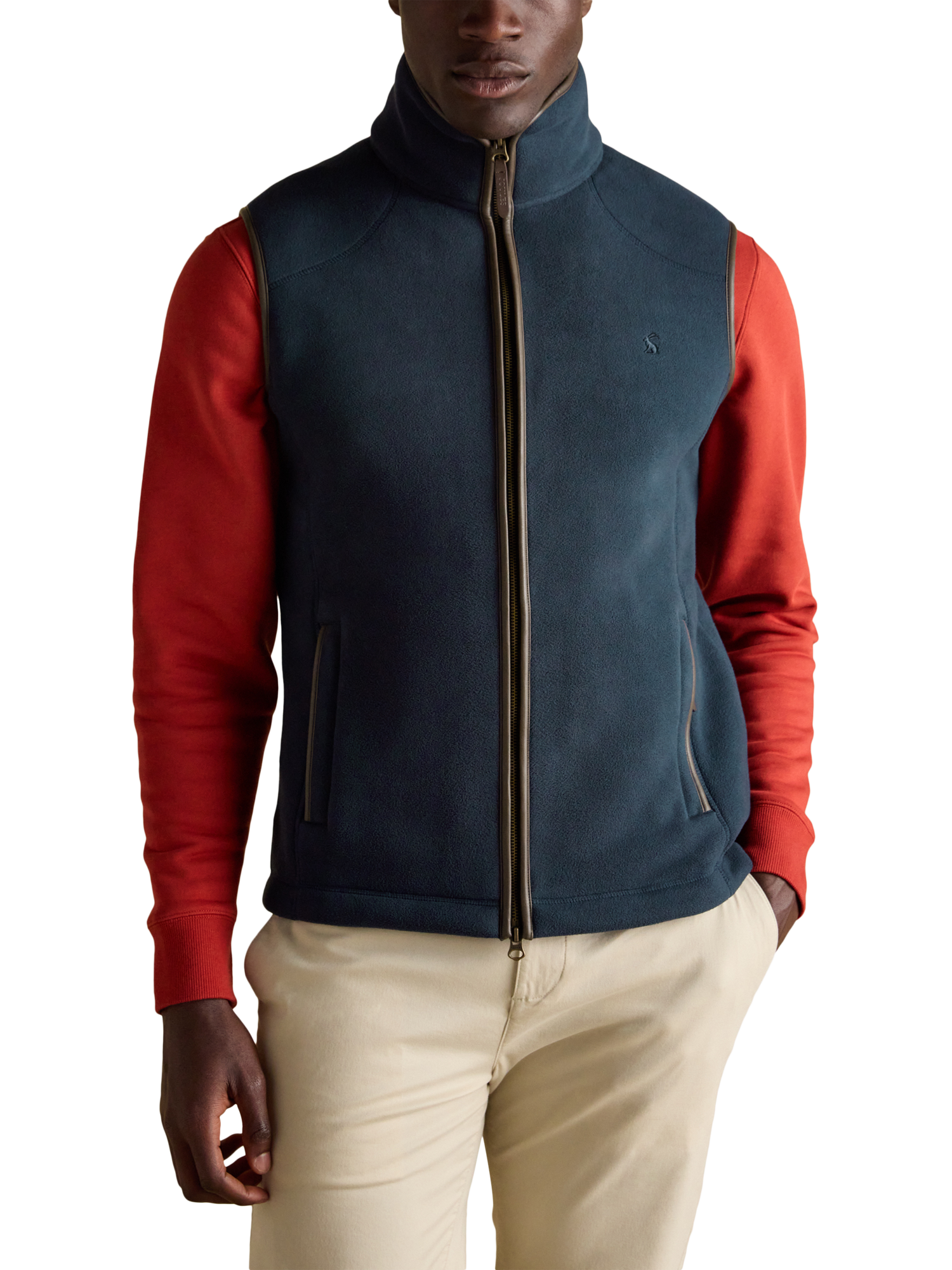 Product image 3 of 10, which shows Joules Fleece Gilet, Navy, S