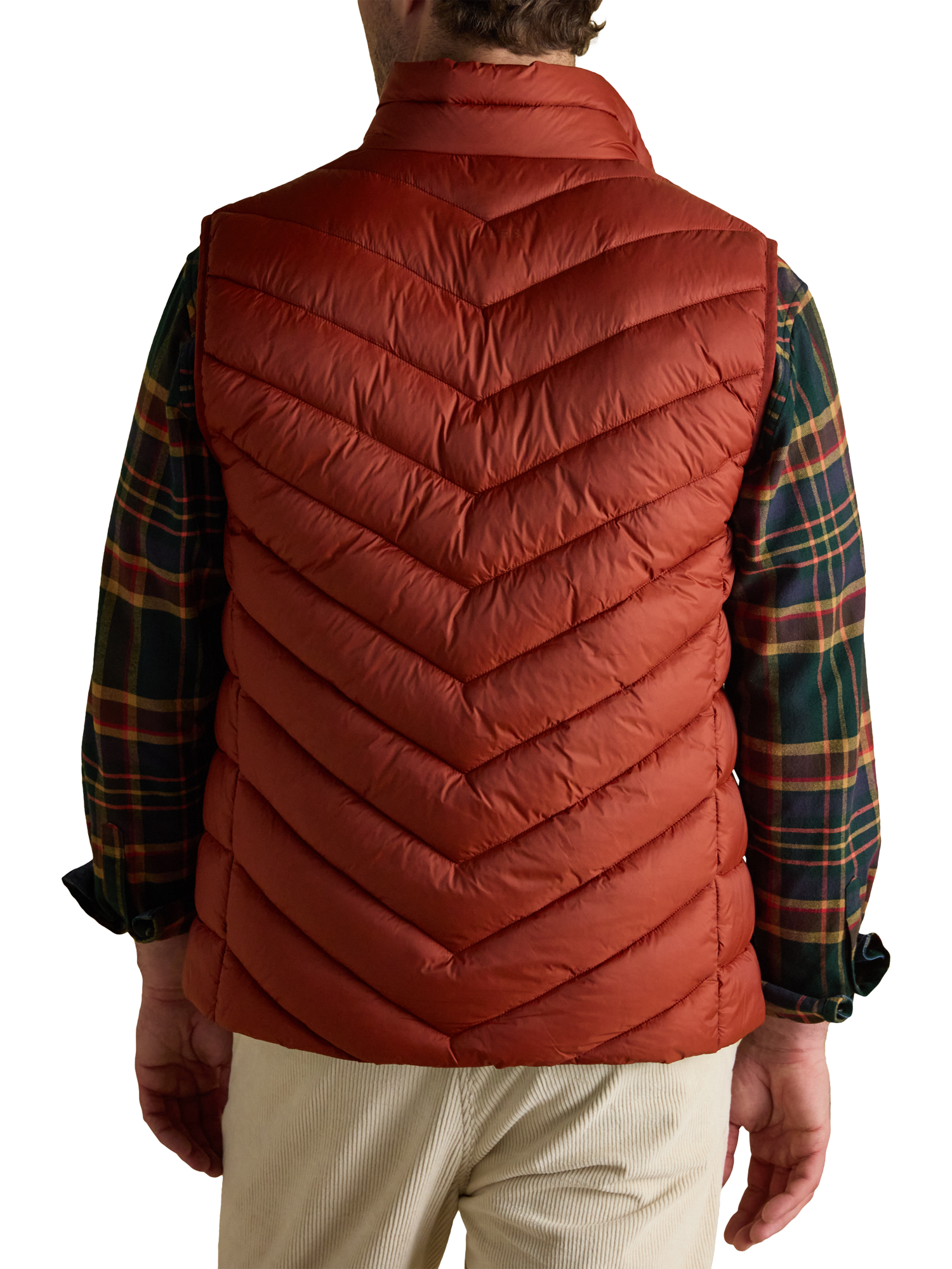 Product image 2 of 10, which shows Joules Garrett Showerproof Padded Gilet, Orange, XL