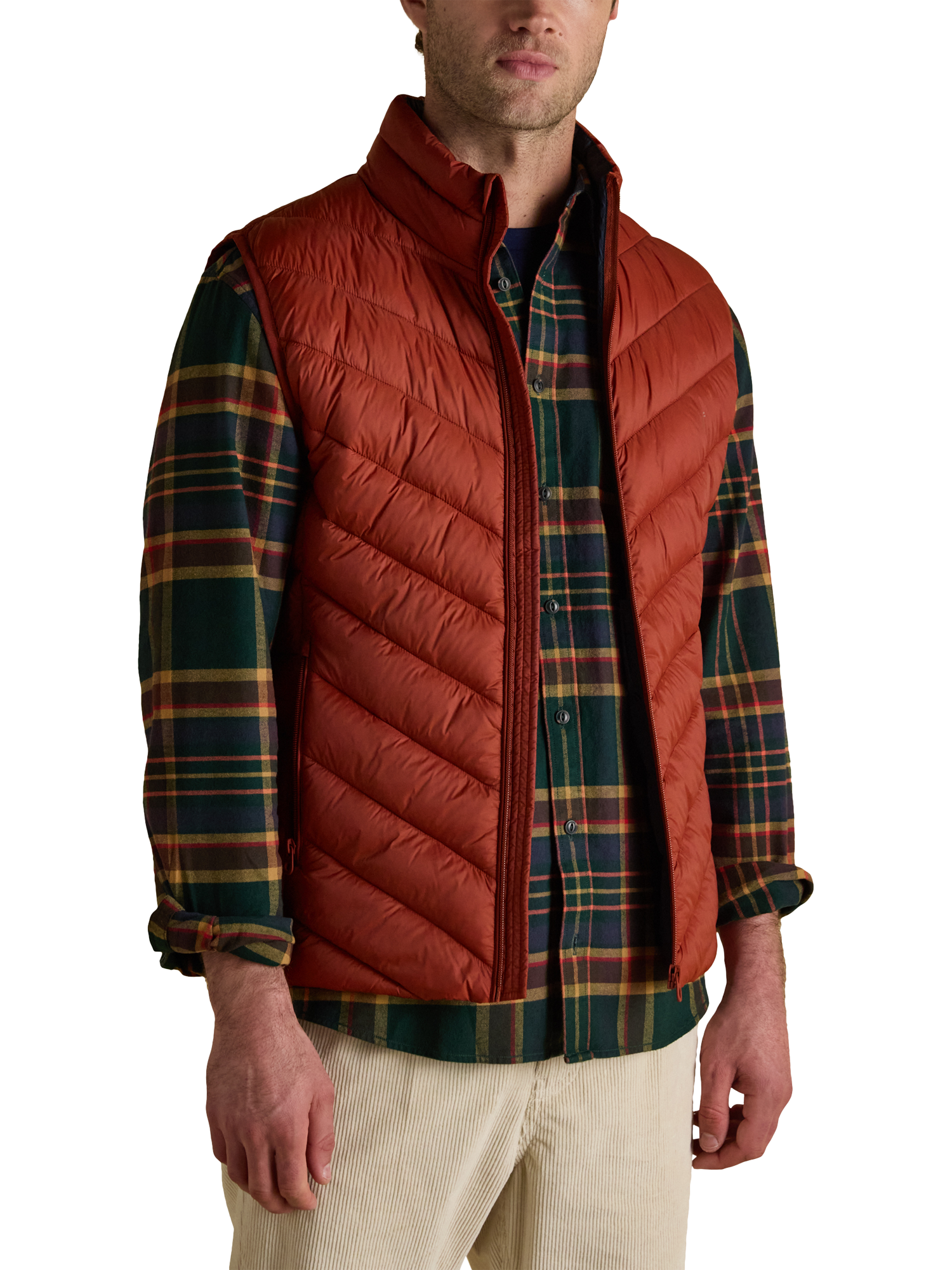 Product image 3 of 10, which shows Joules Garrett Showerproof Padded Gilet, Orange, XL
