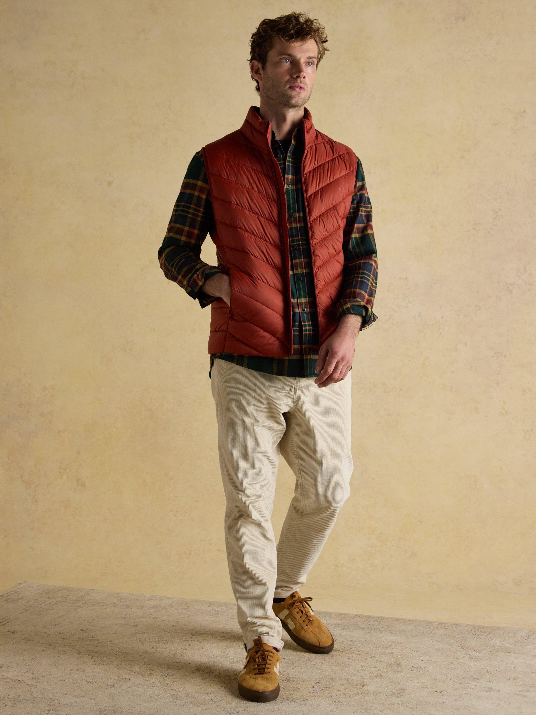 Product image 9 of 10, which shows Joules Garrett Showerproof Padded Gilet, Orange, XL