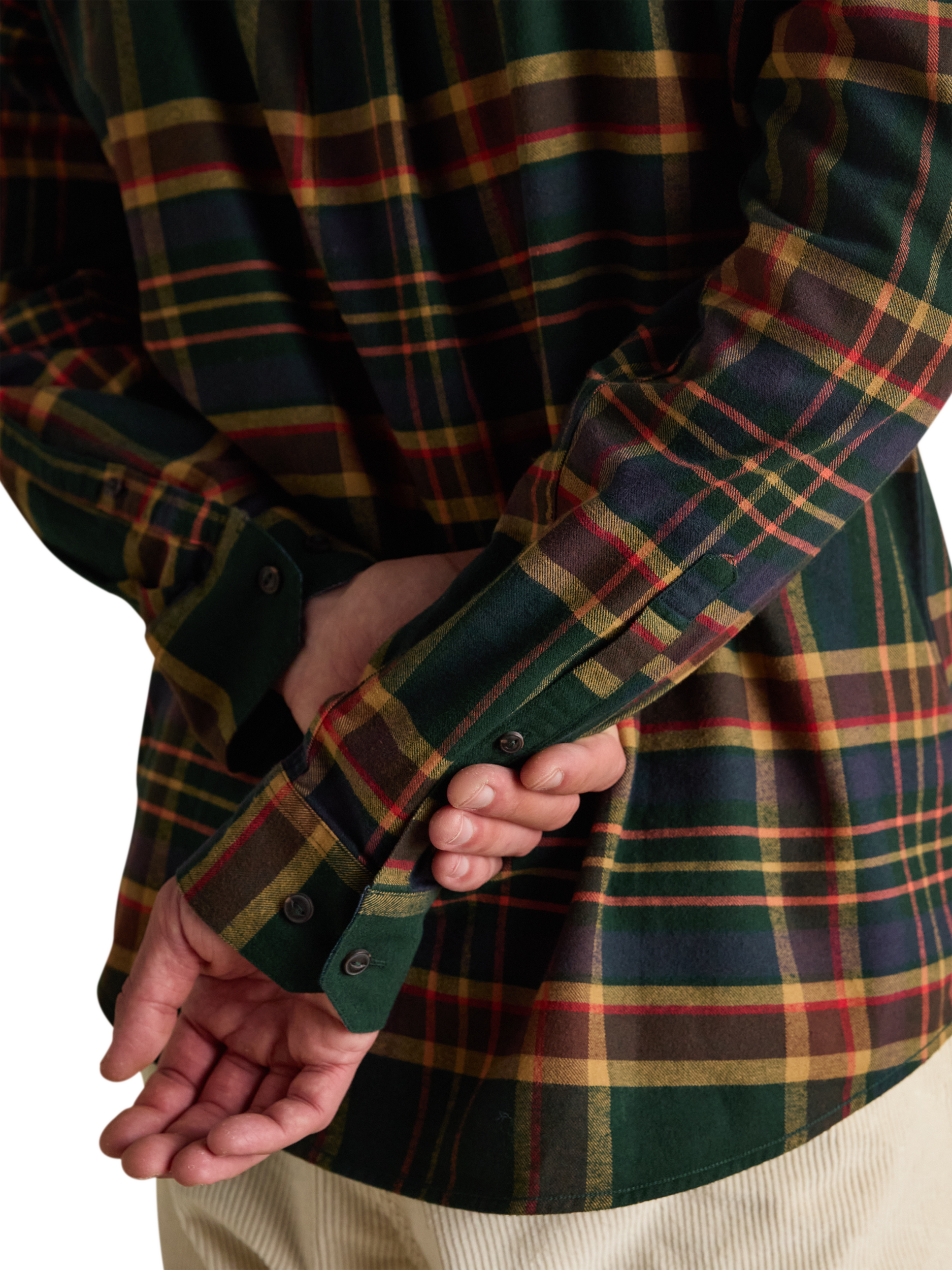 Product image 5 of 10, which shows Joules Cotton Regular Fit Check Shirt, Green/Multi, XXL