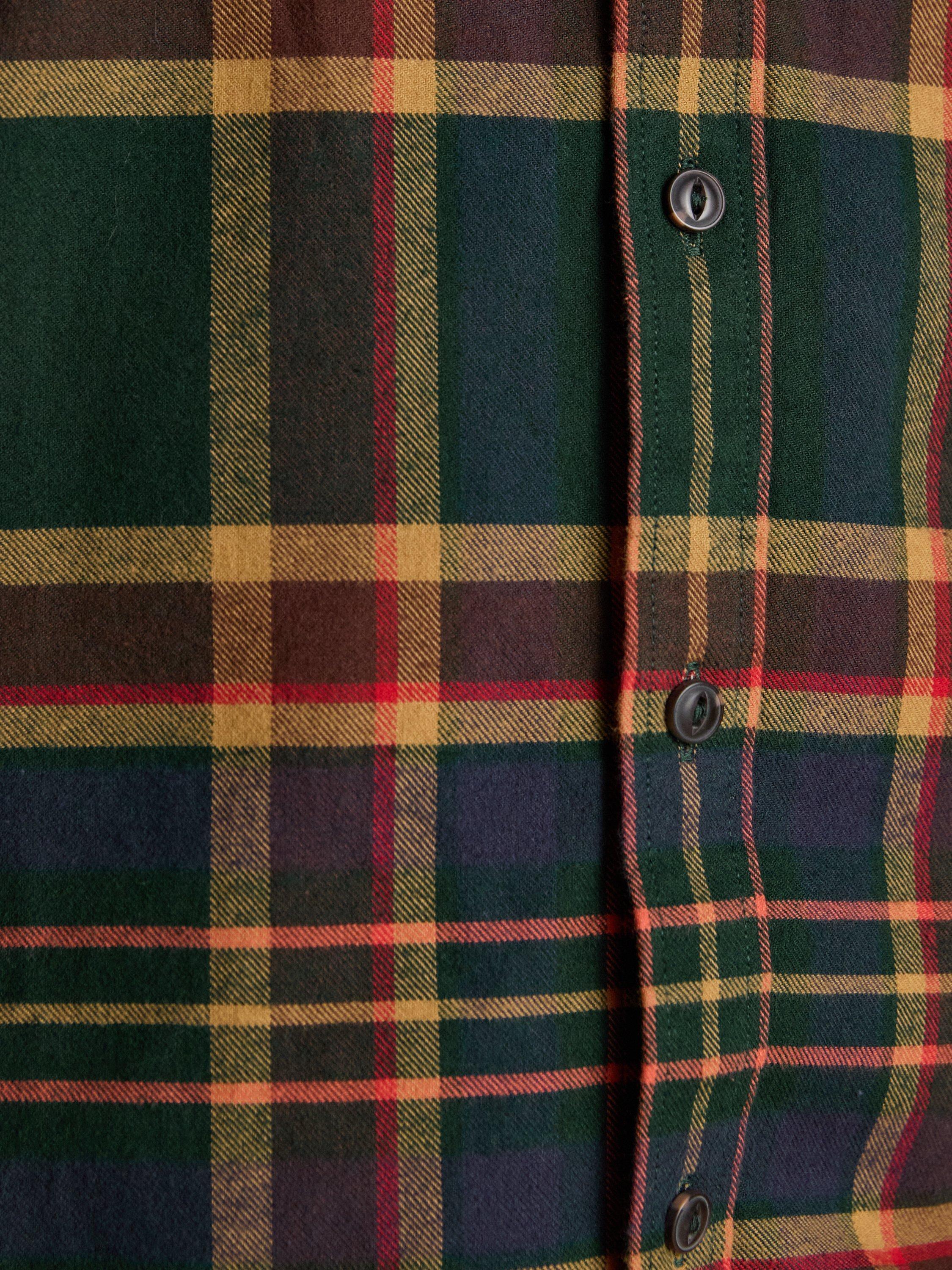 Product image 9 of 10, which shows Joules Cotton Regular Fit Check Shirt, Green/Multi, XXL