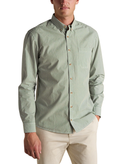 Joules Cotton Stripe Collar Shirt, Green/Multi