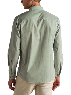 Joules Cotton Stripe Collar Shirt - view 2, Green/Multi