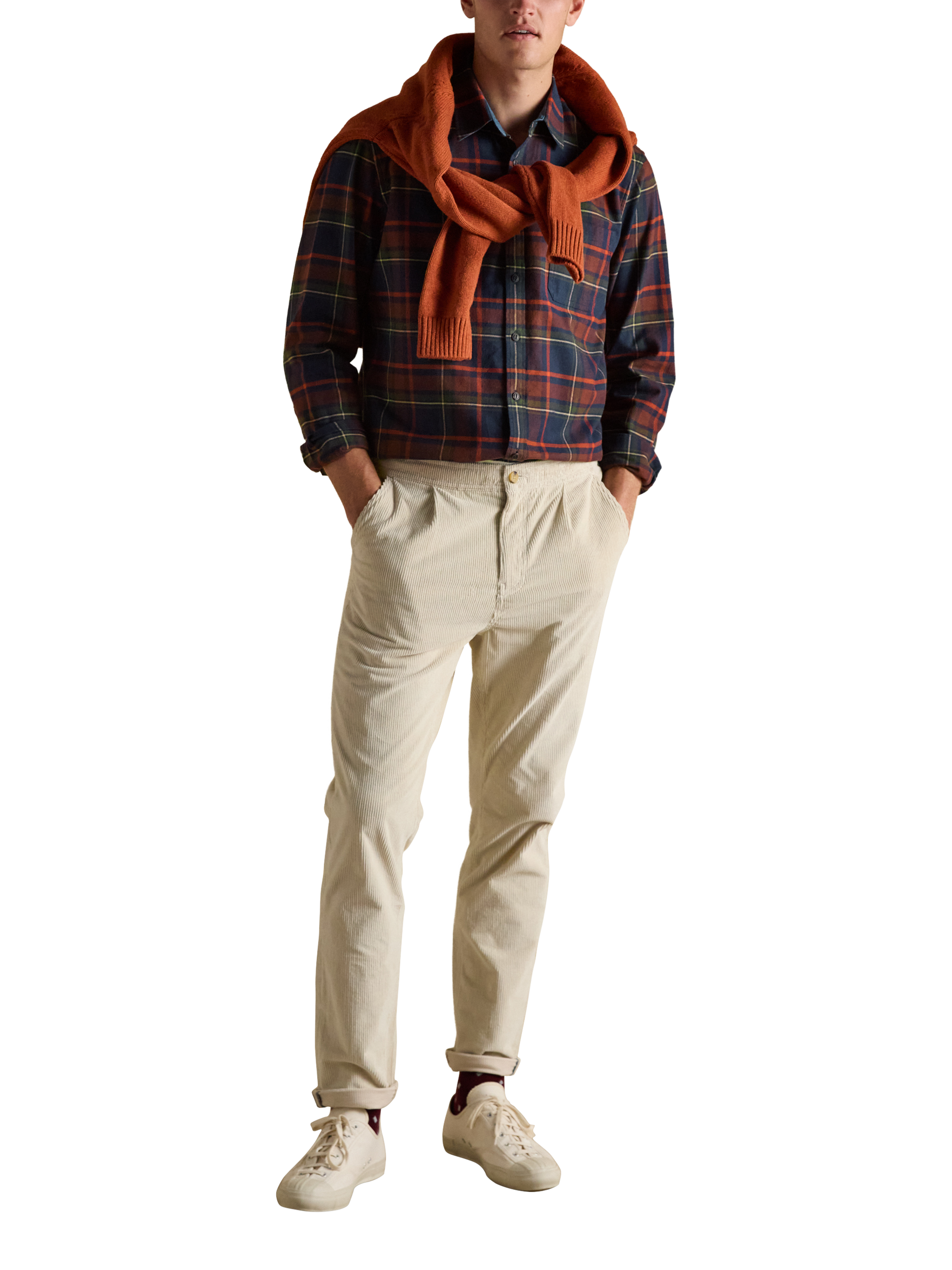 Product image 1 of 4, which shows Joules Cotton Regular Fit Check Shirt, Navy, S