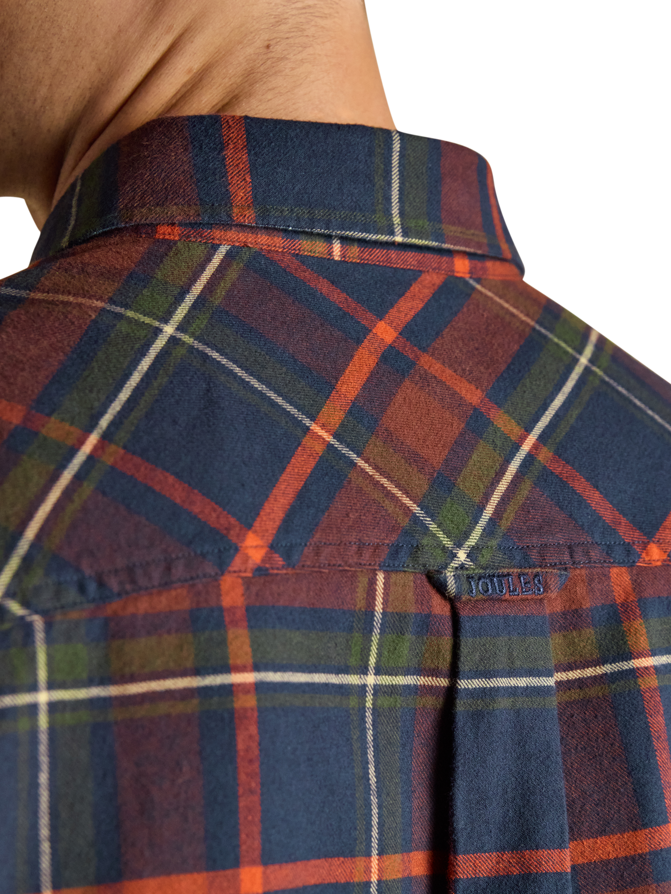 Product image 3 of 4, which shows Joules Cotton Regular Fit Check Shirt, Navy, S