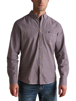 Joules Cotton Regular Fit Gingham Shirt, Port, Port