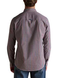 Joules Cotton Regular Fit Gingham Shirt, Port - view 2, Port