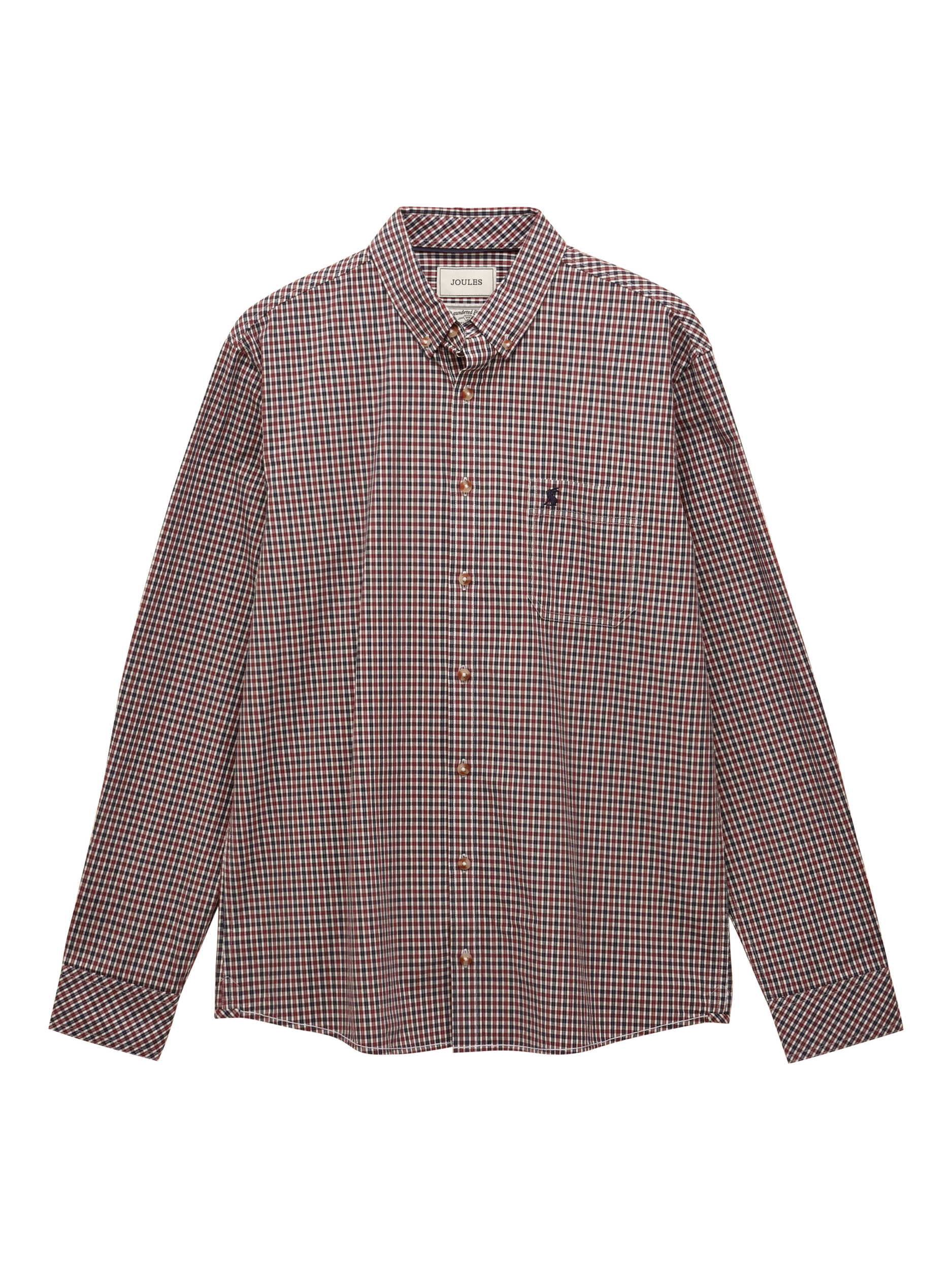 Product image 7 of 7, which shows Joules Cotton Regular Fit Gingham Shirt, Port, S