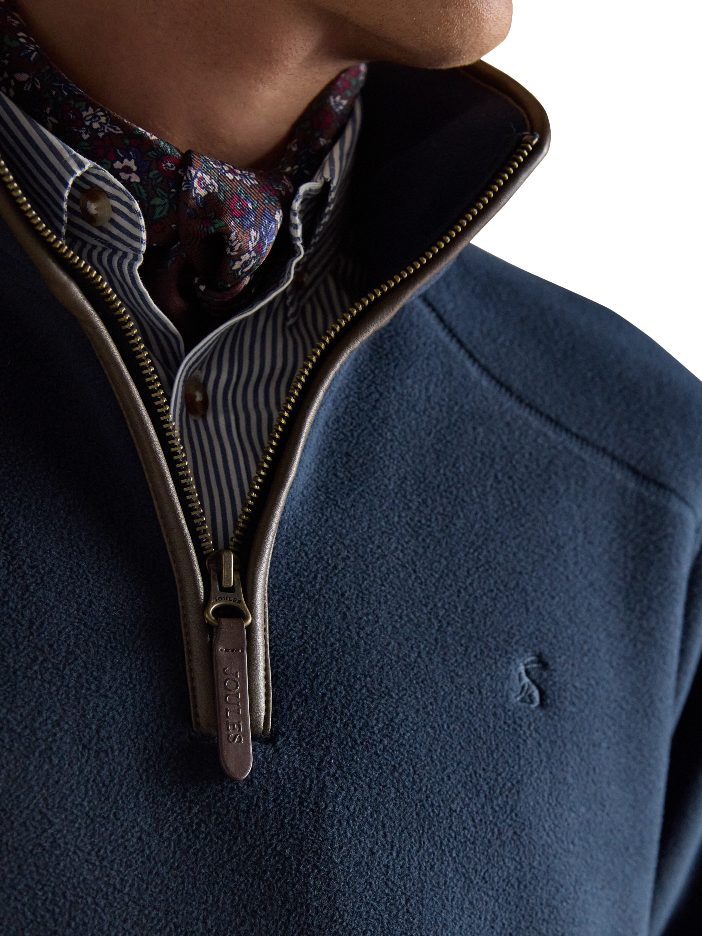 Product image 4 of 9, which shows Joules Heritage Quarter-Zip Fleece, Navy, S