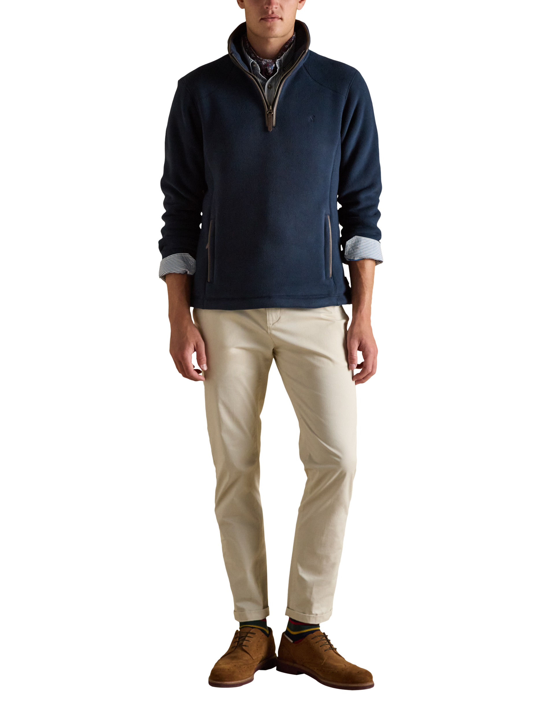 Product image 6 of 9, which shows Joules Heritage Quarter-Zip Fleece, Navy, S