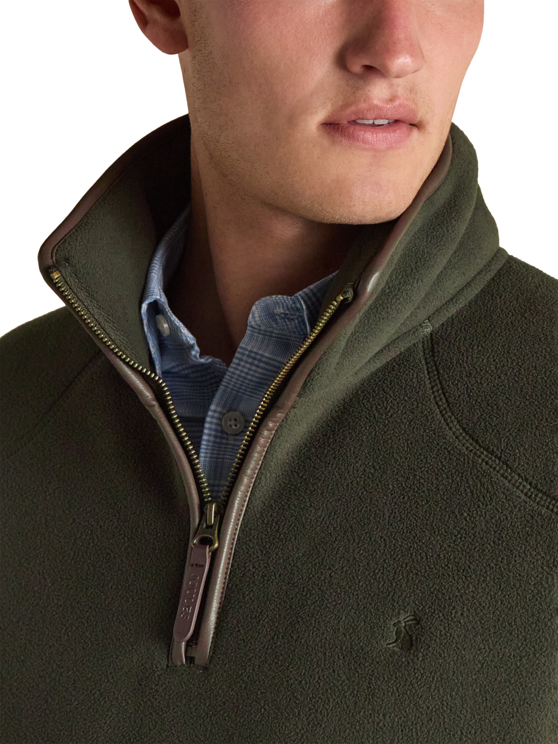 Product image 5 of 7, which shows Joules Heritage Quarter-Zip Fleece, Green, S