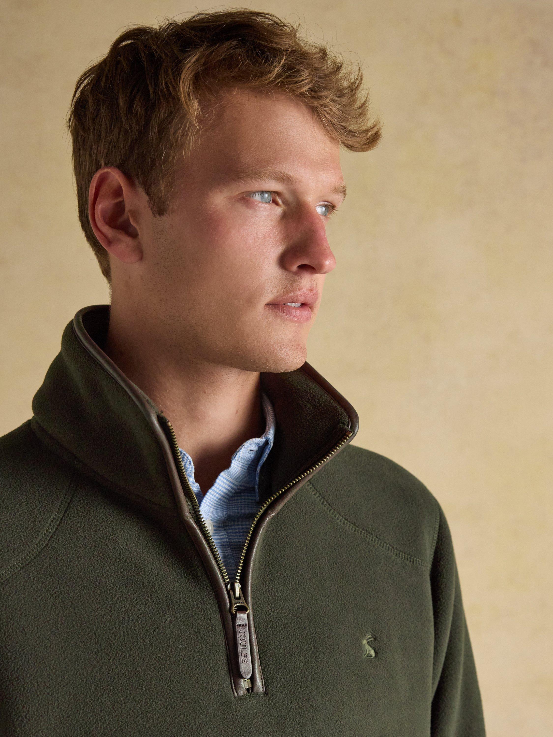 Product image 7 of 7, which shows Joules Heritage Quarter-Zip Fleece, Green, S