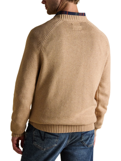 Joules Cotton Wool Blend Dog Graphic Intarsia Crew Neck Jumper, Oat - view 2, Oat