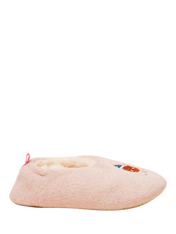 Joules Kids' Faux Fur Cat Slippers, Pink, Pink