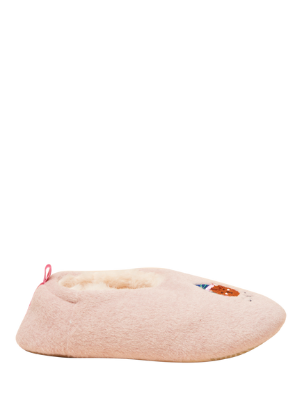 Joules Kids' Faux Fur Cat Slippers, Pink, Pink