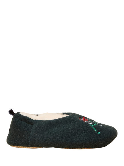 Joules Kids' Faux Fur Tractor Slippers, Green, Green